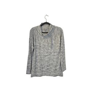 T by Talbots Women's Mock Neck Top Size Small Gray Athleisure Casual Neutral